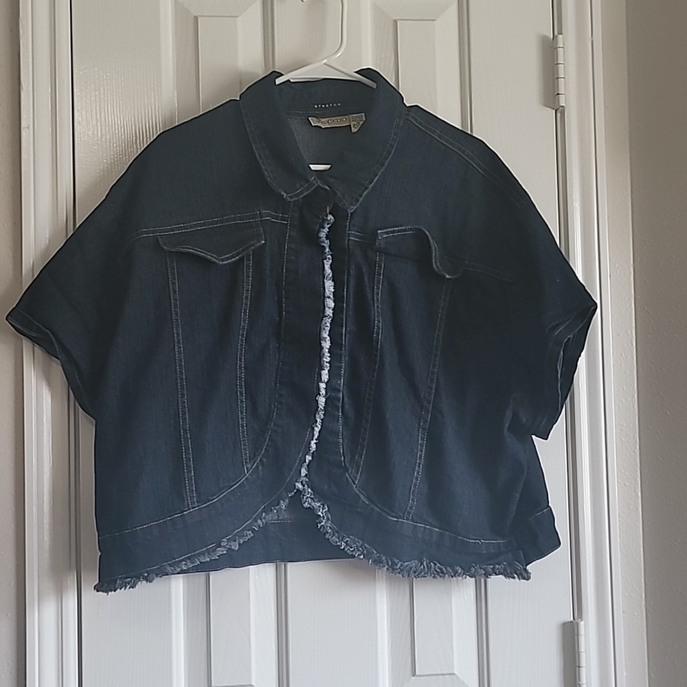 Fine Jeans Women's Denim Fringed Jacket Size 26